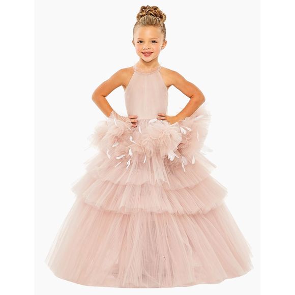 Mac Duggal Other - Mac Duggal Little Girl's & Girl's Tiered Ruffle-Trim Pleated Gown